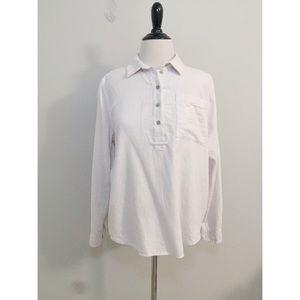 Madewell Cotton Tunic Cream Long Sleeve Sz L